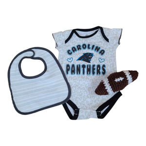 UNAVAILABLE NFL Apparel 0-3M Carolina Panthers Baby Set Bodysuit Bib Football